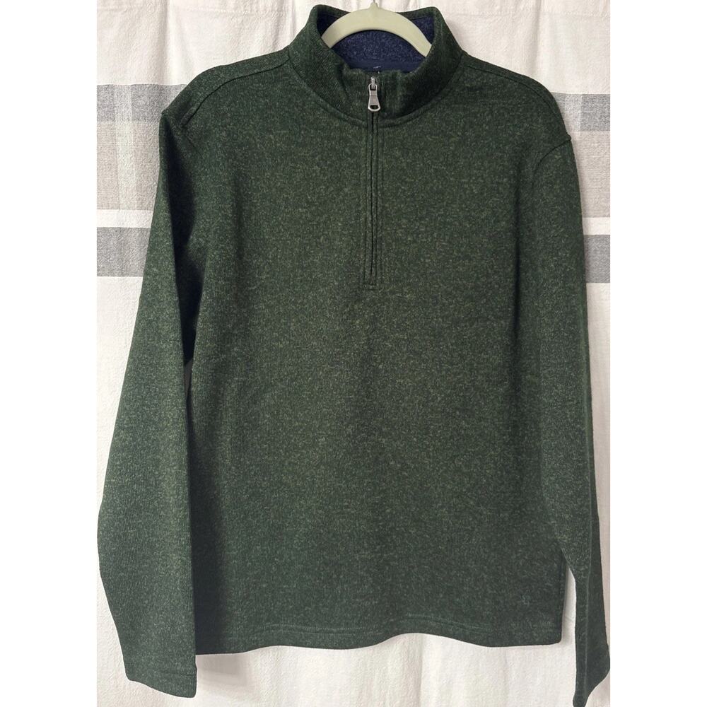 NWT Robert Graham Mens Small Kenwood Forest Green 1/4 Zip Pullover Sweater $178
